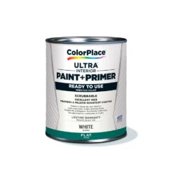 ColorPlace ULTRA Interior Paint & Primer, White, Flat, 1 Quart