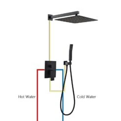 1-Spray Square High Pressure Wall Bar Shower Kit Bathroom Shower System With Hand Shower In Black -Valspa Bathroom Shop bce921e47363feb2bdb97f0d690e8b42 1800x1800