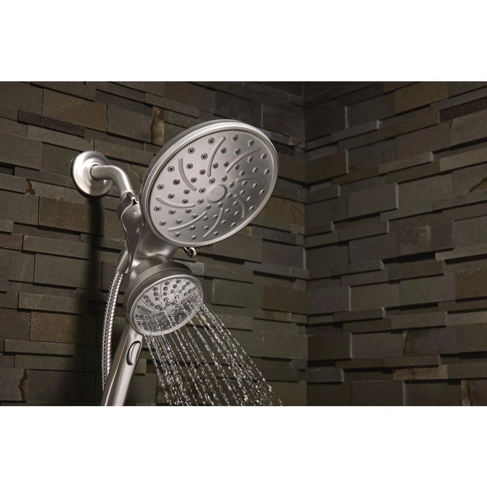 Attract 6-spray 6.75 In. Dual Shower Head And Handheld Shower Head In Spot Resist Brushed Nickel Eco 11 Attract 6-spray 6.75 In. Dual Shower Head And Handheld Shower Head In Spot Resist Brushed Nickel Eco - Image 9