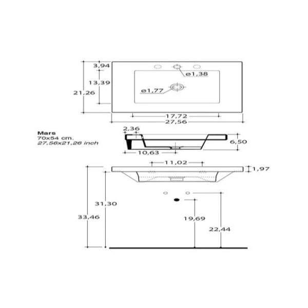 Nameeks Mars Wall Mounted Ceramic Bathroom Sink In White 7 Nameeks Mars Wall Mounted Ceramic Bathroom Sink In White - Image 5