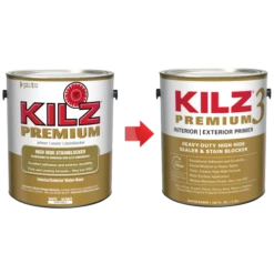 KILZ 3 Premium Interior/Exterior Primer, Sealer & Stainblocker, White - New Look, Same Trusted Formula