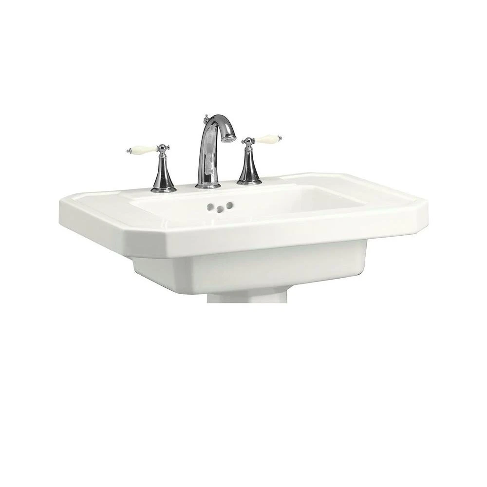 KOHLER Kathryn 27 In. Ceramic Pedestal Sink Basin In White With Overflow Drain 3 KOHLER Kathryn 27 In. Ceramic Pedestal Sink Basin In White With Overflow Drain