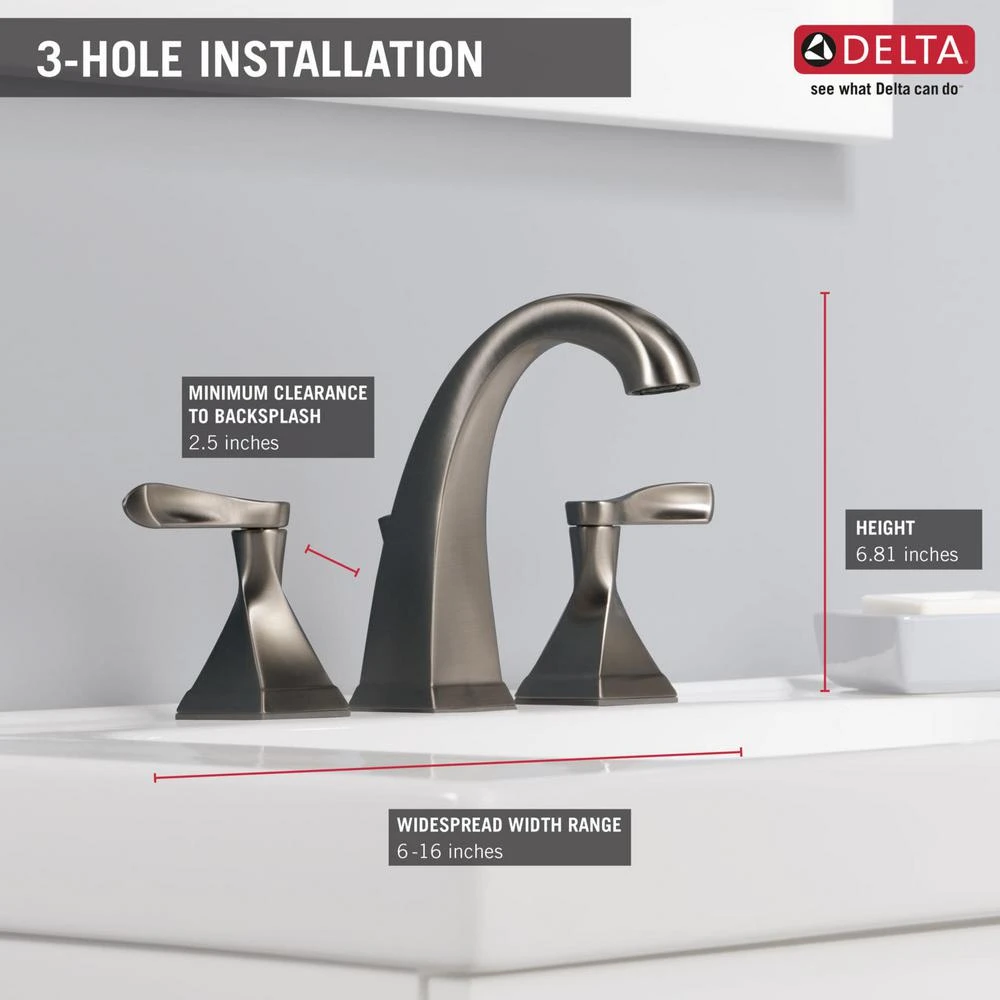 Everly 8 In. Widespread 2-Handle Bathroom Faucet In SpotShield Brushed Nickel 5 Everly 8 In. Widespread 2-Handle Bathroom Faucet In SpotShield Brushed Nickel - Image 3