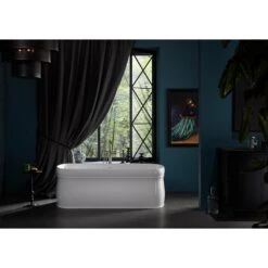 Refinia Single-Handle Claw Foot Tub Faucet Floor Mount Bath Filler With Hand Shower In Vibrant Brushed Nickel -Valspa Bathroom Shop d1bdd388a25aab516bf619df82480de8 1800x1800