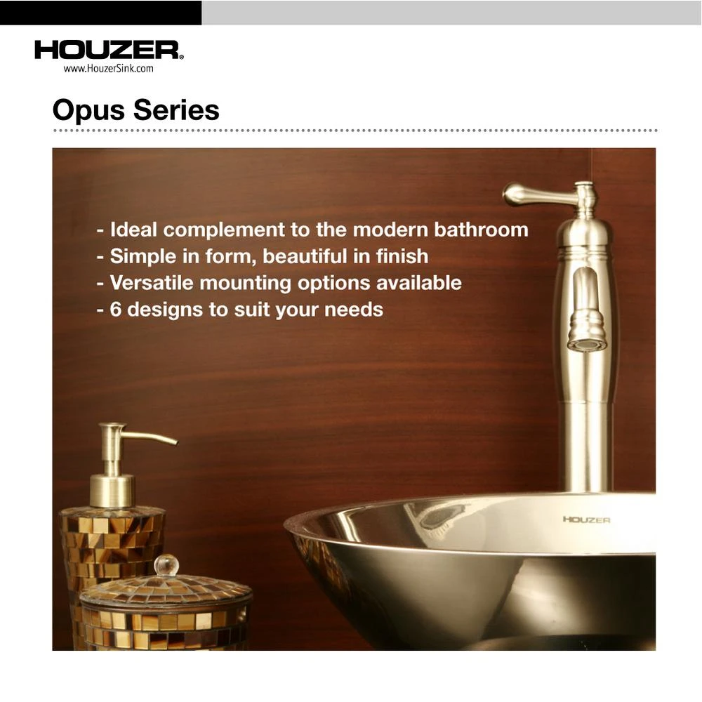 HOUZER Opus Series Undermount 13.6 In. Single Bowl Lavatory Sink With Overflow In Stainless Steel 7 HOUZER Opus Series Undermount 13.6 In. Single Bowl Lavatory Sink With Overflow In Stainless Steel - Image 5