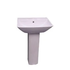 Barclay Products Summit 500 20 In. Pedestal Combo Bathroom Sink With 1 Faucet Hole In White