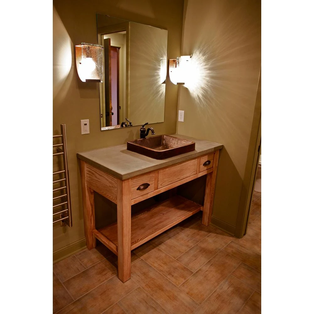 Premier Copper Products Rectangle Skirted Hammered Copper Vessel Sink In Oil Rubbed Bronze 10 Premier Copper Products Rectangle Skirted Hammered Copper Vessel Sink In Oil Rubbed Bronze - Image 8