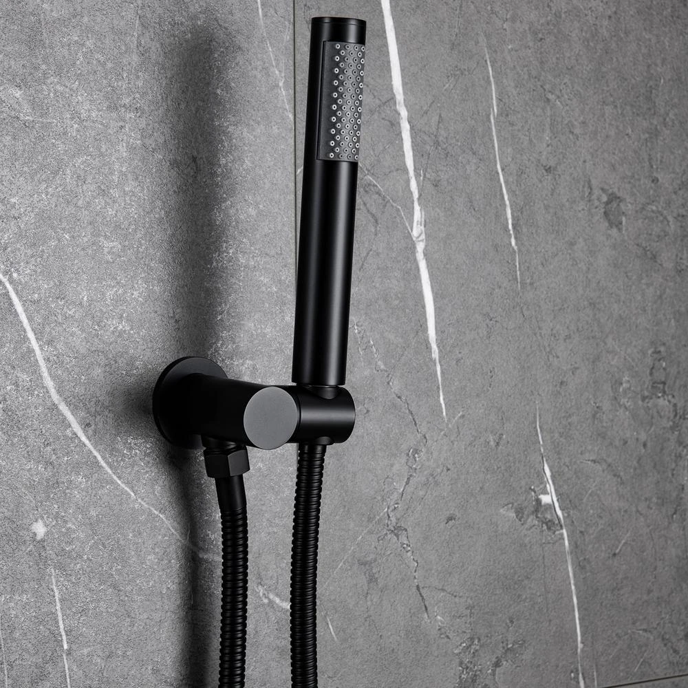 1-Spray Patterns 1.8 GPM 10 In. Dual Shower Head And Handheld Shower Head With Body Spray In Matte Black 7 1-Spray Patterns 1.8 GPM 10 In. Dual Shower Head And Handheld Shower Head With Body Spray In Matte Black - Image 5