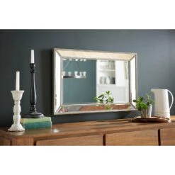 36 In. L X 24 In. W Metro Beaded Single Mirror In Silver -Valspa Bathroom Shop d91fef7ed3d136b4e473e7c81682cd28 1800x1800