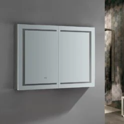 Spazio 48 In. W X 36 In. H Recessed Or Surface Mount Medicine Cabinet With LED Lighting And Mirror Defogger -Valspa Bathroom Shop e015e960ec398984491b737c335a94fa 1800x1800