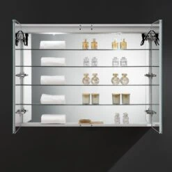 Spazio 48 In. W X 36 In. H Recessed Or Surface Mount Medicine Cabinet With LED Lighting And Mirror Defogger -Valspa Bathroom Shop e082014018377bb52ffcb495230ba295 1800x1800