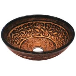 VIGO Gray Handmade Glass Round Vessel Bathroom Sink In Gray Onyx -Valspa Bathroom Shop e1b9e34c6e9eb1974cbfe917394a65ac 1800x1800