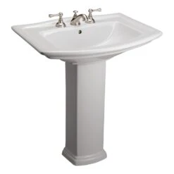 Washington 765 30 In. Pedestal Combo Bathroom Sink For 8 In. Widespread In White