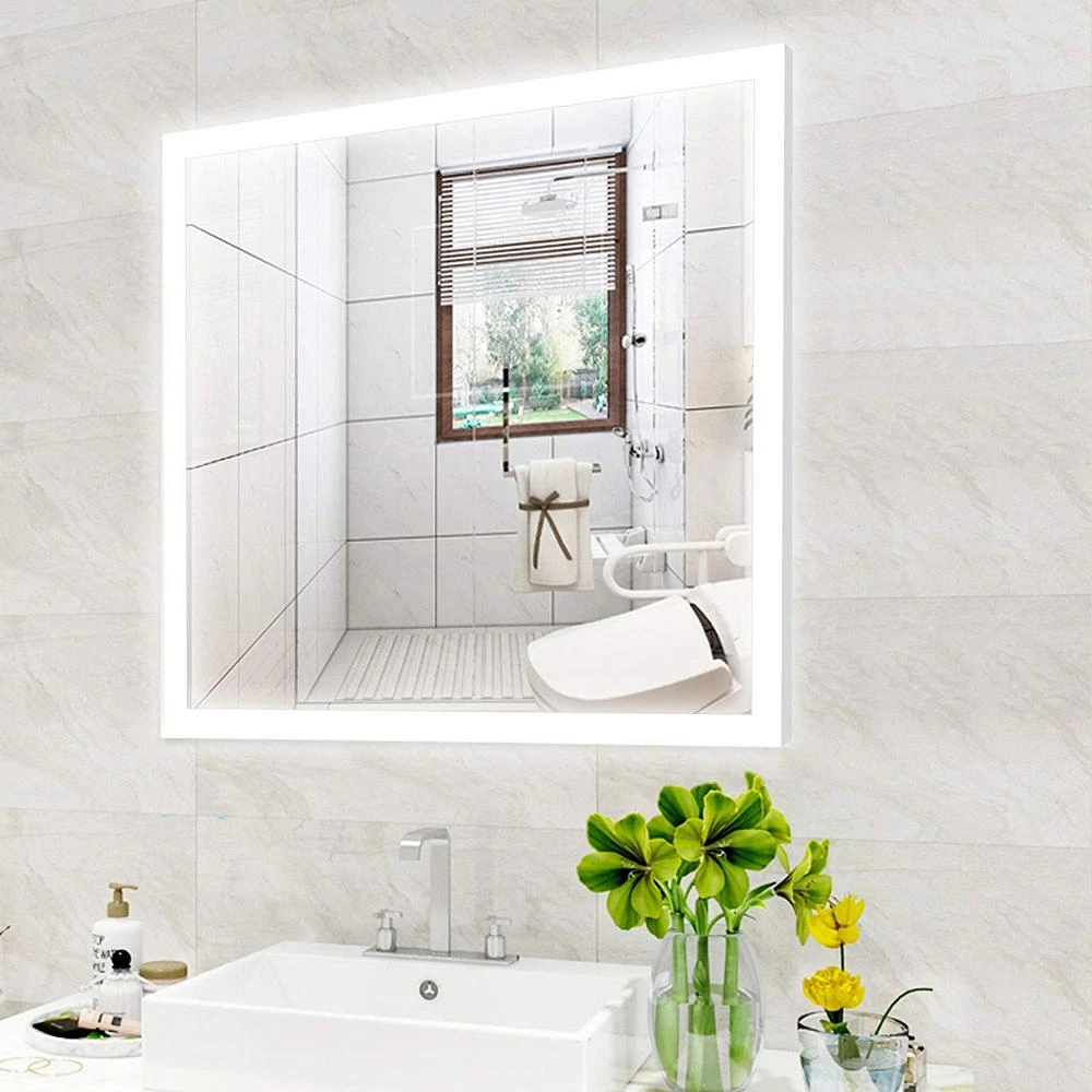 28 In. X 30 In. White LED Lighted Bathroom Mirror With Sensor Switch 6 28 In. X 30 In. White LED Lighted Bathroom Mirror With Sensor Switch - Image 4