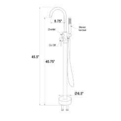 1-Handle Freestanding Floor Mount Tub Faucet Bathtub Filler With Hand Shower In Matte Black 16 1-Handle Freestanding Floor Mount Tub Faucet Bathtub Filler With Hand Shower In Matte Black -Valspa Bathroom Shop ea6185023b6d142598dccc6e65040569 1800x1800