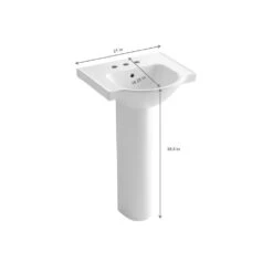 KOHLER Veer 21 In. Vitreous China Pedestal Combo Bathroom Sink In White With Overflow Drain -Valspa Bathroom Shop f3b0d0ddf0a0988a9691191892af3079 1800x1800