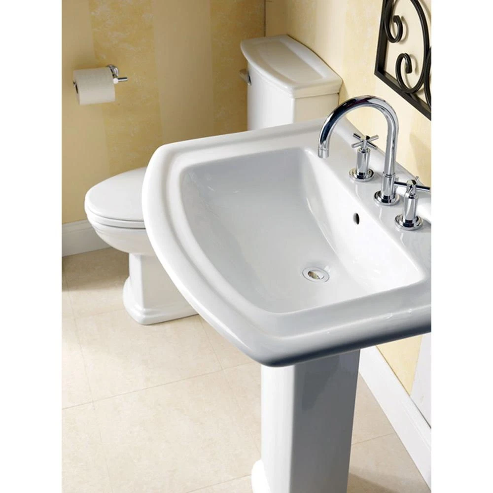 Washington 650 25 In. Pedestal Combo Bathroom Sink In White 7 Washington 650 25 In. Pedestal Combo Bathroom Sink In White - Image 5