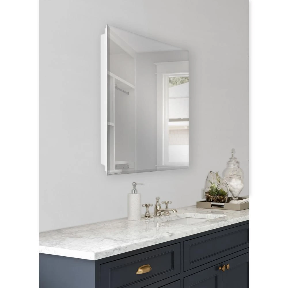 19-5/8 In. X 26 In. Recessed Or Surface Mount Beveled Frameless Medicine Cabinet 11 19-5/8 In. X 26 In. Recessed Or Surface Mount Beveled Frameless Medicine Cabinet - Image 9