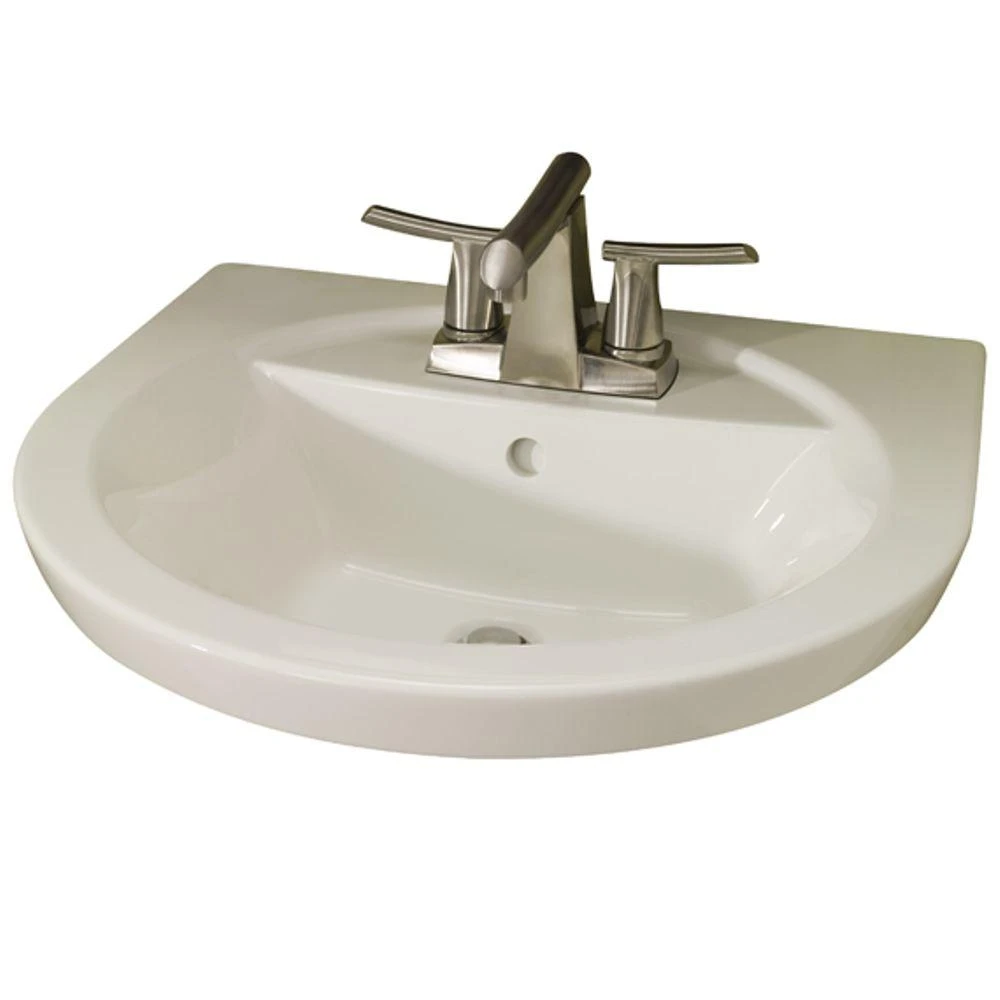 American Standard Tropic Petite 21 In. Center Pedestal Sink Basin With 8 In. Faucet Centers In White 6 American Standard Tropic Petite 21 In. Center Pedestal Sink Basin With 8 In. Faucet Centers In White - Image 4